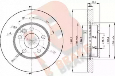 R BRAKE 78rbd21093 -  Тормозной диск